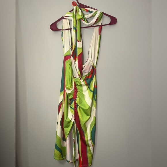 X Wrap Halter Cut out midi dress sexy - Picture 6 of 6